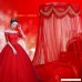 Red wedding round ceiling mosquito net Floor-standing 1-door Double Residential bed canopy-B Full-size - B07CK464TM