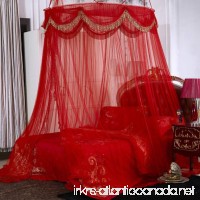 Red wedding round ceiling mosquito net  Floor-standing 1-door Double Residential bed canopy-B Full-size - B07CK464TM