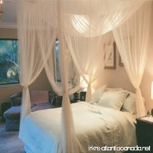 Souarts Mosquito Net Bed Canopy 4 Corner Post Bed Full Queen King Size Netting White - B074312MX8