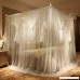 Tiayucover Children's Room 4 Corners Bedding Mosquito Netting-Double Lace Bedding Canopy Fit For California King Size Bed Curtian (White California King) - B07BVYDQQ3