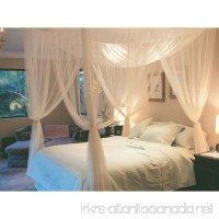 White 4 Corner Post Bed Canopy Mosquito Net Full Queen King Size Netting Bedding - B01JABKINI