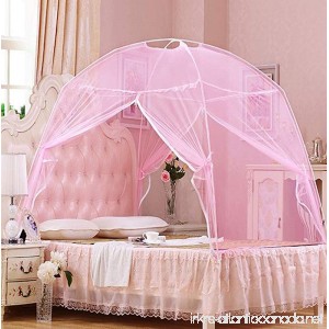 WOB BOW Mongolia Mosquito Net for Double Single Bed Netting Curtains Canopy Fly Screen Bed Frame Draperies (pink 110200125) - B07CZ18XYZ