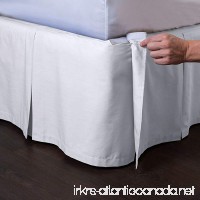 Ashton Detachable Bedskirt (Full Size  White  21" Drop) - Easy on / Easy off Pleated Bed Skirt - by ShopBedding - B00L4F28L4