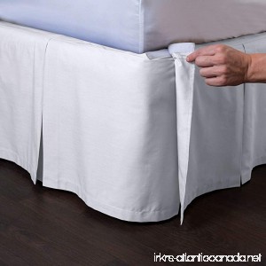 Ashton Detachable Bedskirt (Full Size White 21 Drop) - Easy on / Easy off Pleated Bed Skirt - by ShopBedding - B00L4F28L4