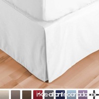 Bare Home Bed Skirt Double Brushed Premium Microfiber  15-Inch Tailored Drop Pleated Dust Ruffle  1800 Ultra-Soft Collection  Shrink and Fade Resistant (Queen  White) - B01N0NL4DX
