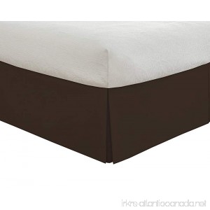 CC&DD HOME FASHION Velvety Brushed Microfiber 4-Sided Pleating Bed Skirts Queen Dark Brown - B01KW694US