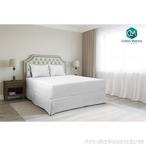 Cotton Metrics Linen Present 800TC Hotel Quality 100% Egyptian Cotton Bed Skirt 16 Drop length Queen Size White Solid - B078V8N1D8