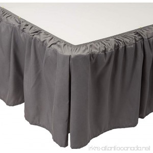 De Moocci Wrap Around Style Tailored Bed Skirt - Never Lift Your Mattress Generous 16'' Drop Pleated Styling Hotel Quality Iron Easy Wrinkle Resistant - Grey King - B075XZDPNP