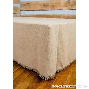 Deluxe Burlap Natural Tan King Bed Skirt - B017L7A93W