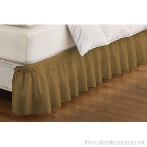 EasyFit 11577BEDDTFUGOL Wrap Around Solid Ruffled Twin/Full Bed Skirt 75-Inch by 39-Inch with 15-Inch drop Gold - B01GWU1BEU