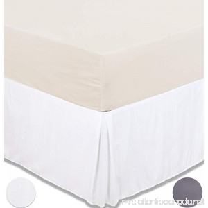 Excellent Deals Bed Skirt (Queen White) - Brushed Microfiber Quadruple Pleated Dust Ruffle - 14.5” inch elegant Drop - Easy Clean Iron Easy-Fade and Wrinkle Resistant-Comfortable & Durable. - B073YSRRHK