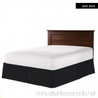 Exotic Bedware Pleated Bed Skirt with 18 Inch Drop Length 1800 Series Brushed Microfiber (Full Solid Black) Wrinkle Fade Stain Resistant - B07CNSP1FH