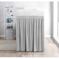 Extended Dorm Sized Bed Skirt Panel with Ties (1 Panel) - Glacier Gray (For raised or lofted beds) - B07DWHBBRT