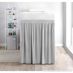 Extended Dorm Sized Bed Skirt Panel with Ties (1 Panel) - Glacier Gray (For raised or lofted beds) - B07DWHBBRT