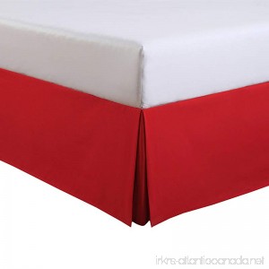Fresh Ideas Kids Twin Bed Skirt - Lux Hotel Tailored Microfiber Bedskirt Classic 14 Drop Length – Red - B076HSJH16