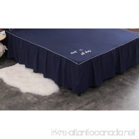 Fyore Dark Blue Luxurious Bed Skirt Super Soft Dust Ruffle Stain Resistant with 18inch Drop for Bedroom(19x78inches) - B076J8L3VD