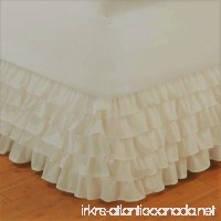 GorgeousHomeLinen (GYPSY) 1 Solid Skirt Elegant Wrap with Platform Mattress Bed Microfiber Dressing Multi Ruffle 20 Inch Drop (King Ivory Off White) - B06Y5SNNX2