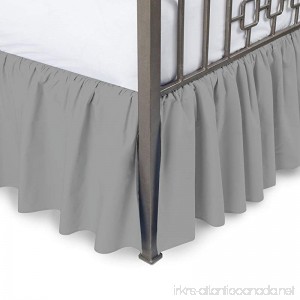 Luxurious Comfort Collection 800TC Pure Cotton Dust Ruffle Bed Skirt 12 Drop length 100% Egyptian Cotton Silver Grey Queen Size - B072M5WF4W