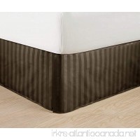 Luxurious Egyptian Quality Weave STRIPE Bed Skirt - Pleated Tailored 14 Drop - All Sizes and Colors Queen Chocolate Brown - B008JA0T8Q