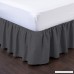 Rajlinen Ruffle/Gathering Bed Skirt Genuine Poly Cotton Bed Wrap with Platform (+18 Inch Drop)- Easy Fit Gathered Style 3 Sided Coverage (Queen Dark Grey) - B0713YP85F