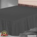 Rajlinen Ruffle/Gathering Bed Skirt Genuine Poly Cotton Bed Wrap with Platform (+18 Inch Drop)- Easy Fit Gathered Style 3 Sided Coverage (Queen Dark Grey) - B0713YP85F