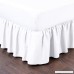 Rajlinen Ruffle/Gathering Bed Skirt with 18 Inch Drop Genuine Egyptian Cotton 600-Thread-Count Bed Wrap with Platform - Easy Fit Gathered Style 3 Sided Coverage (Queen White) - B06X6GTRF3