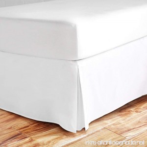 sculpture Queen Bed Skirt 21 inch Drop 600-Thread Count 100% Long Staple Cotton 1pc Split Corner Bed Skirt Queen Size 21 inch Drop White With Plates Perfect For All Bed Types - B07BTH38CH