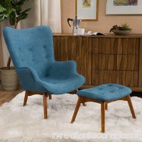 Acantha Mid Century Modern Retro Contour Chair with Footstool - B01M2CD631