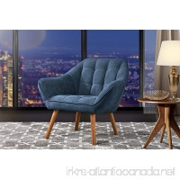Accent Chair for Living Room  Linen Arm Chair with Tufted Detailing and Natural Wooden Legs (Blue) - B079K5V9VJ