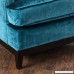 Anabella | Velvet Button-Tufted Club Chair | in Teal Blue - B00V75W2TO