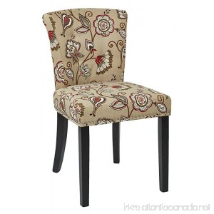 AVE SIX Kendal Tufted and Inner Spring Chair with Nailhead Detail and Solid Wood Legs Avignon Bisque Fabric - B00GDH9BJU