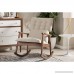 Baxton Studio Agatha Mid-Century Modern Fabric Upholstered Button-Tufted Rocking Chair Grey - B019516S0U