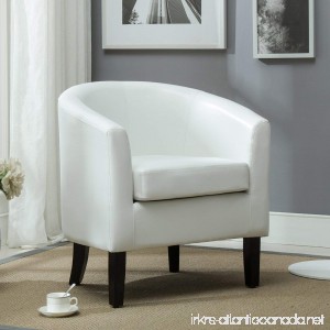 Belleze Club Chair Tub Faux Leather Armchair Seat Accent Living Room White - B01N1V2X0E