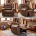 BONZY Power Recliner Chair Worned Leather Look Micro Fiber Oversized Electric Recliner Chair - Brown - B07CT9XRTX