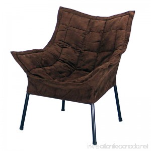 Casual Home Milano Chair with Black Metal Frame and Microsuede Outer Cover Brown - B00B9QWL56