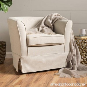 Cecilia Natural Fabric Swivel Chair with Loose Cover by Christopher Knight Home - B01NAGPCFL