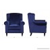 Classic Scroll Arm Velvet Fabric Accent Chair Living Room Armchair with Nailheads (Navy) - B0754QZMQC