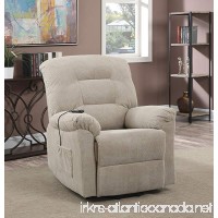 Coaster Casual Chenille Fabric Upholstered Power Lift Recliner  Taupe - B018FNA774