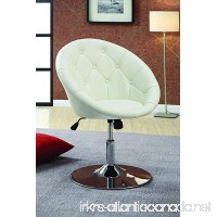 Coaster Transitional White and Chrome Swivel Chair - B007B71ZH2