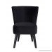 Divano Roma Furniture Classic and Traditional Living Room Velvet Fabric Accent Chair (Black) - B0725R75TY