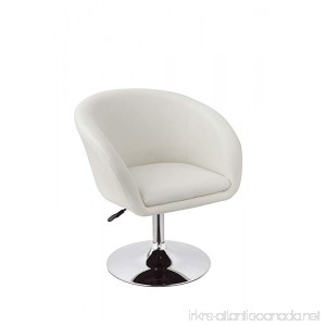 Duhome Jumbo Size Luxury PU Leather Contemporary Round Swivel Accent Chair Tufted Adjustable Lounge Pub Bar (White) - B078KMQT5R
