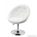 Duhome Jumbo Size Luxury White Synthetic Leather Contemporary Round Swivel Vanity Accent Chair Tufted Adjustable Lounge Pub Bar - B076ZYJPDL
