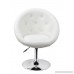 Duhome Jumbo Size Luxury White Synthetic Leather Contemporary Round Swivel Vanity Accent Chair Tufted Adjustable Lounge Pub Bar - B076ZYJPDL