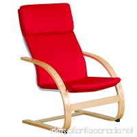 ECR4Kids Natural Bentwood Teacher Comfort Arm Chair for Adults  Birch Finish with Red Cushions - B00742MEFG