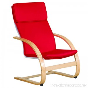ECR4Kids Natural Bentwood Teacher Comfort Arm Chair for Adults Birch Finish with Red Cushions - B00742MEFG