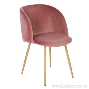 EGGREE Mid-Century Velvet Accent Living Room Chair Upholstered Armchair Armrest with Solid Steel Leg for Living Room Bedroom Reception Room Modern Furniture Rose Pink - B06W9LQKM9
