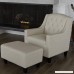 Empierre Beige Linen Club Chair & Footstool Set - B009NIF938