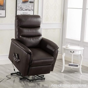 Esright Recliner Power Lift Chair Wall Hugger PU Leather with Remote Control (Brown) - B07B5ZTMVV