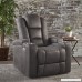 Everette Power Motion Recliner with USB Charging Port & Hidden Arm Storage Assisted Reclining Furniture for Elderly & Disabled – Durable Tufted Slate Microfiber Comfortable Easy to Clean - B075773LP3