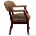 Flash Furniture Bomber Jacket Brown Luxurious Conference Chair with Casters - B000TMM4NK